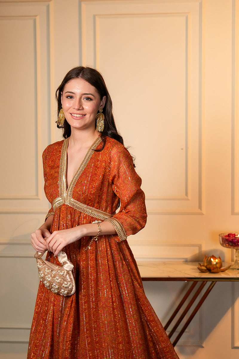 Buy Swarnima Tissue Indo Western Dresses for Women – bohogirl.in