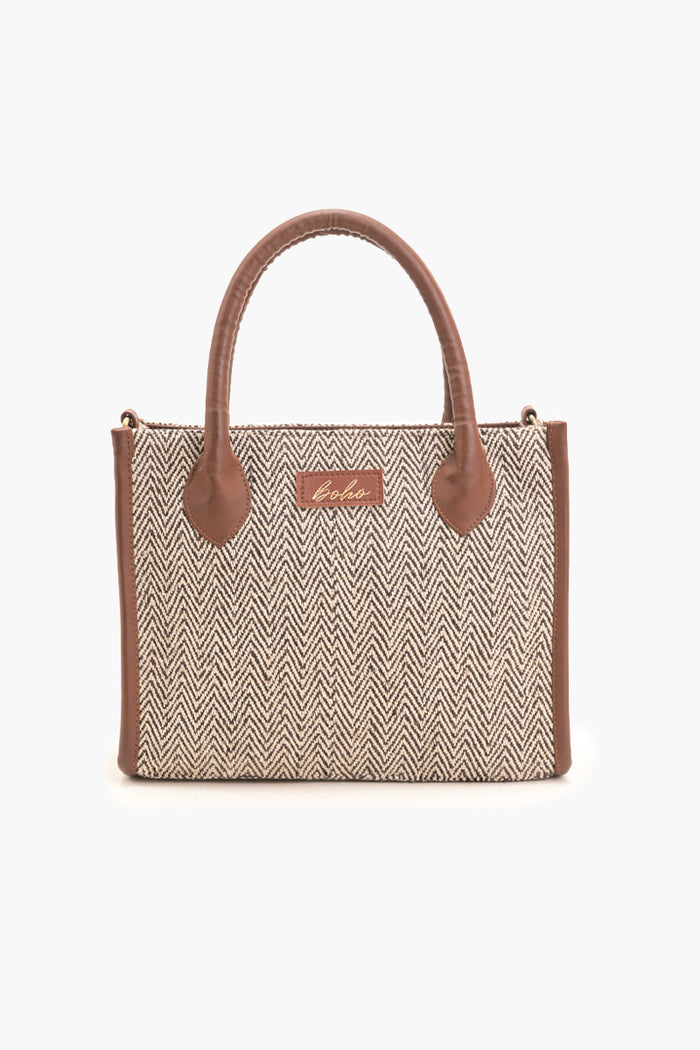 The Herringbone Haven Tote