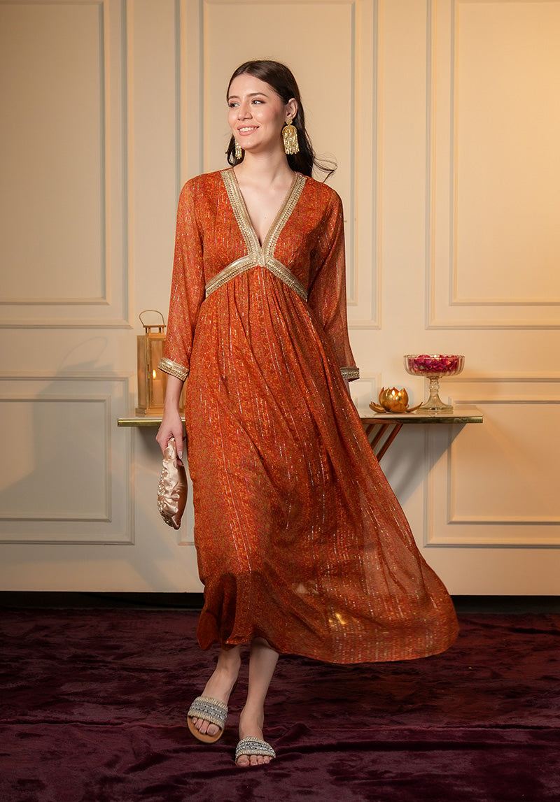 Buy Swarnima Tissue Indo Western Dresses for Women – bohogirl.in