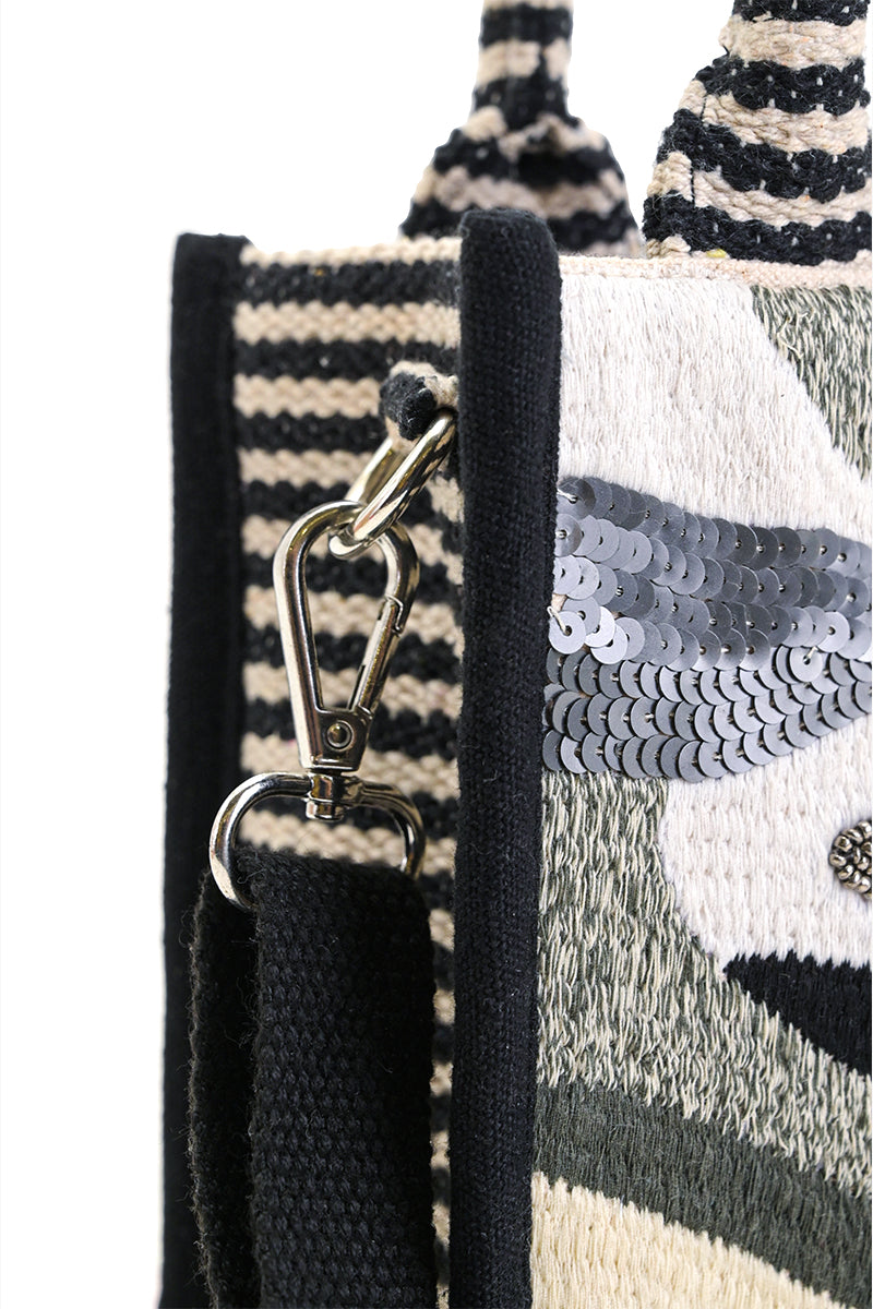 Charcoal Chic Evening Mini Tote Bag