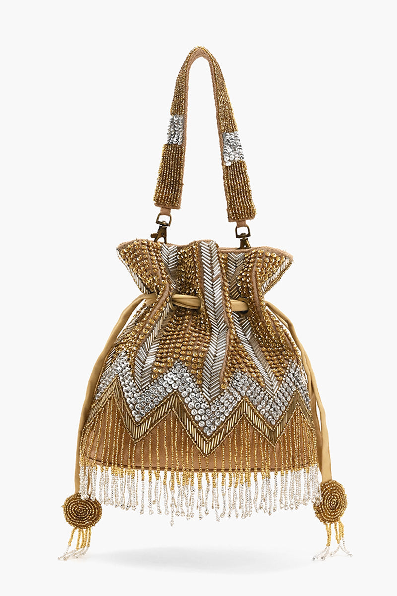 Gold Luxe Embellished Potli Clutch