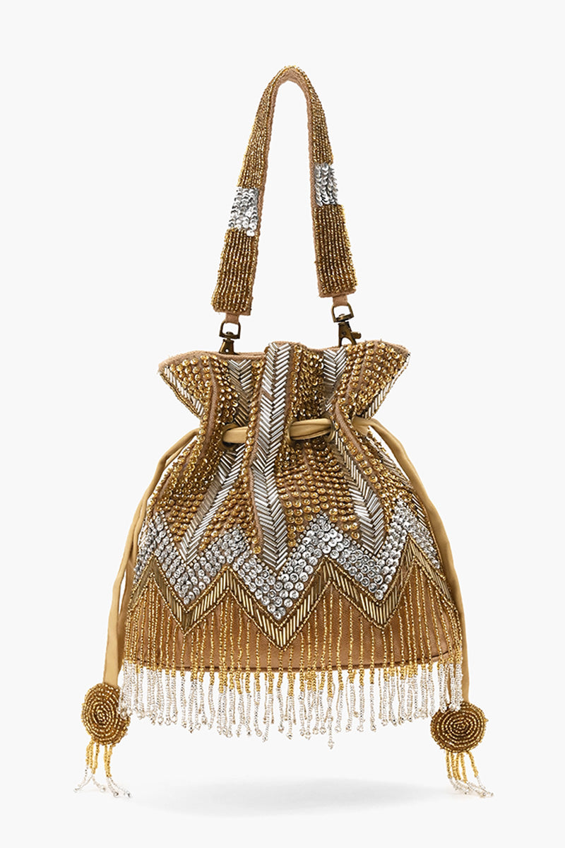 Gold Luxe Embellished Potli Clutch
