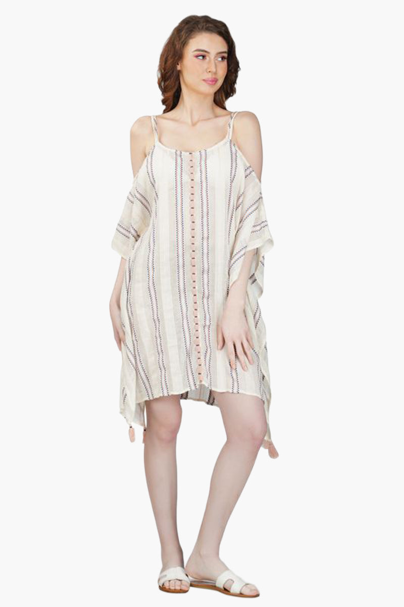 Marie Nautical Cold Shoulder Kaftan Dress –