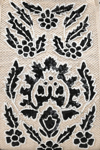 Hand-Beaded Embroidery Tote Bag - Aztec Print (Black)