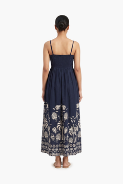 Palmira Blue Palm Print Maxi Dress