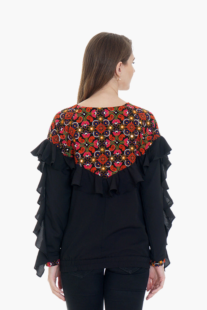 Bohemian Embroidered Jacket-RED