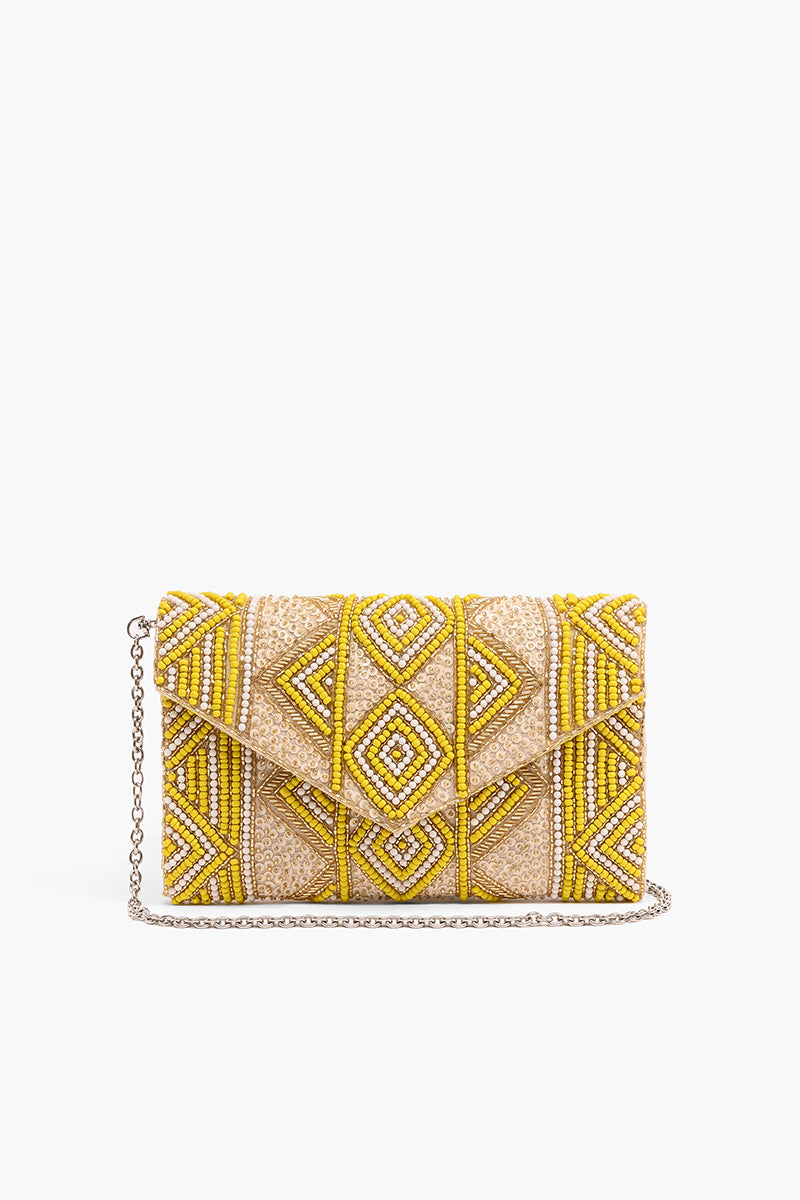 Amber Fully Beaded Clutch