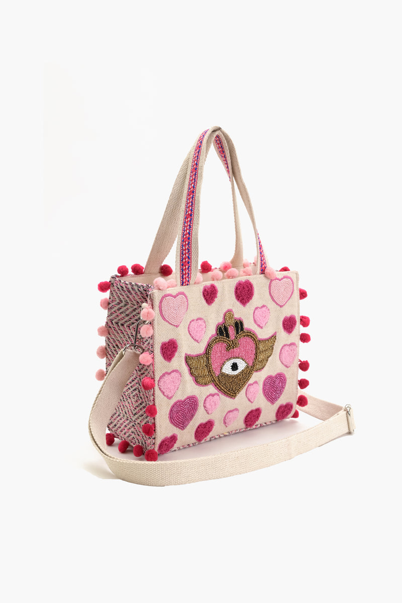 Heartfelt Rose Wings Mini Tote Bag