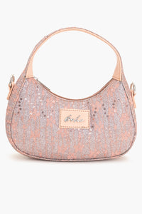 Moonlit Lace Handbag (Vegan Leather Bag)- Pink