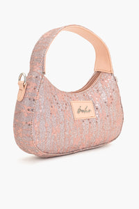 Moonlit Lace Handbag (Vegan Leather Bag)- Pink
