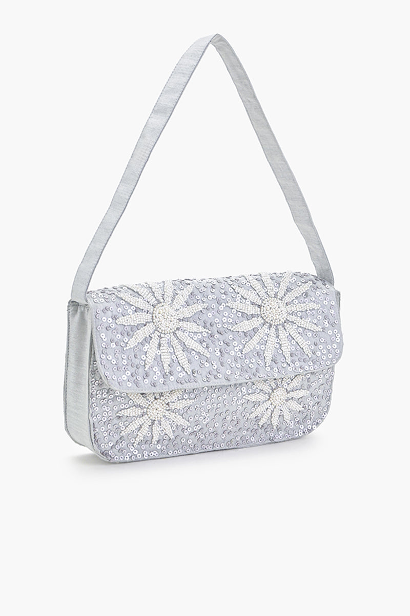 Daisy Delight Beaded Clutch