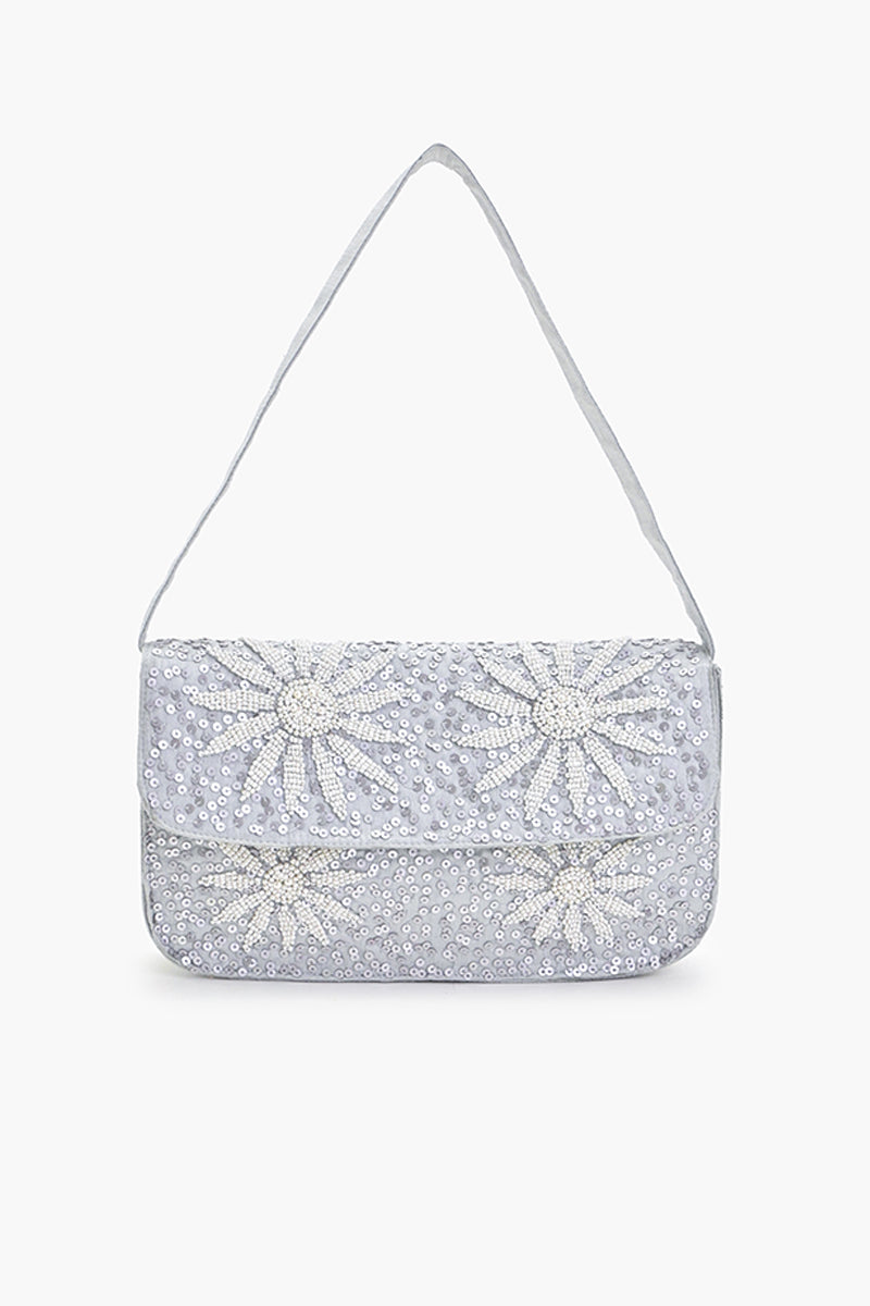 Daisy Delight Beaded Clutch