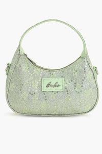 Vegan Leather Bag Moonlit Lace Handbag - Green