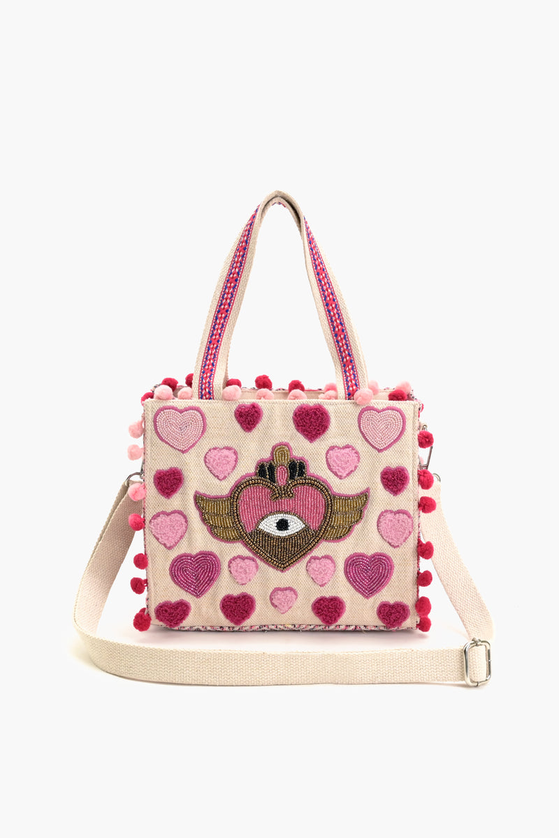 Heartfelt Rose Wings Mini Tote Bag