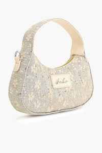 Moonlit Lace Handbag - Ivory Vegan Leather Bag
