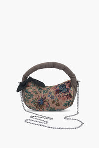 Olive Green Floral Jacquard Mini Hand Bag
