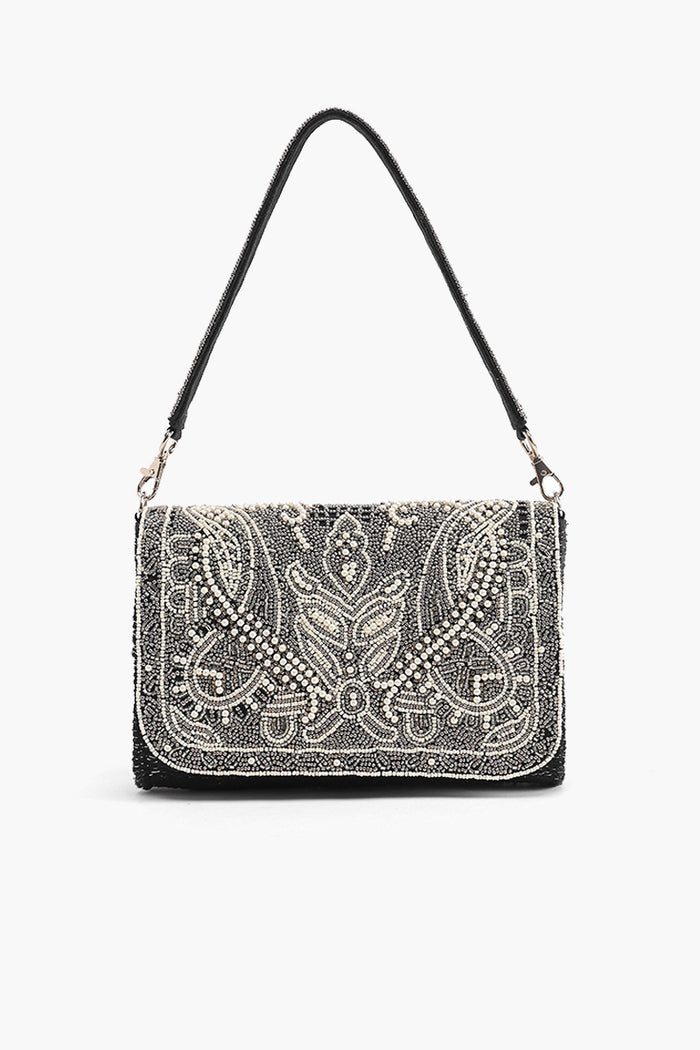 Pearl-Embellished Elegance Shoulder Bag