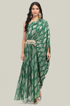 Ruyal Boho Indowestern One Shoulder Dress
