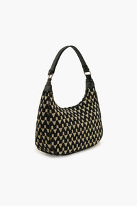 Black Zig-Zag Woven Shoulder Bag