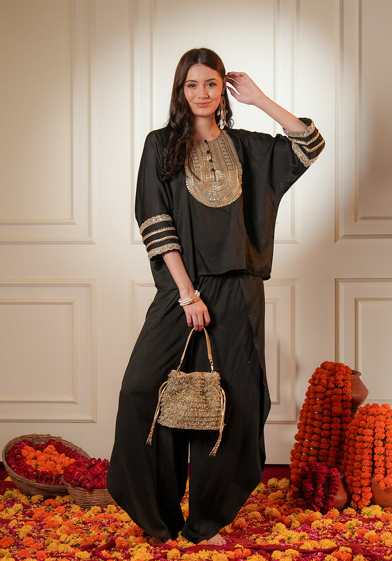 Rahasya Embellished Kurta Indo Western Co-ord Set