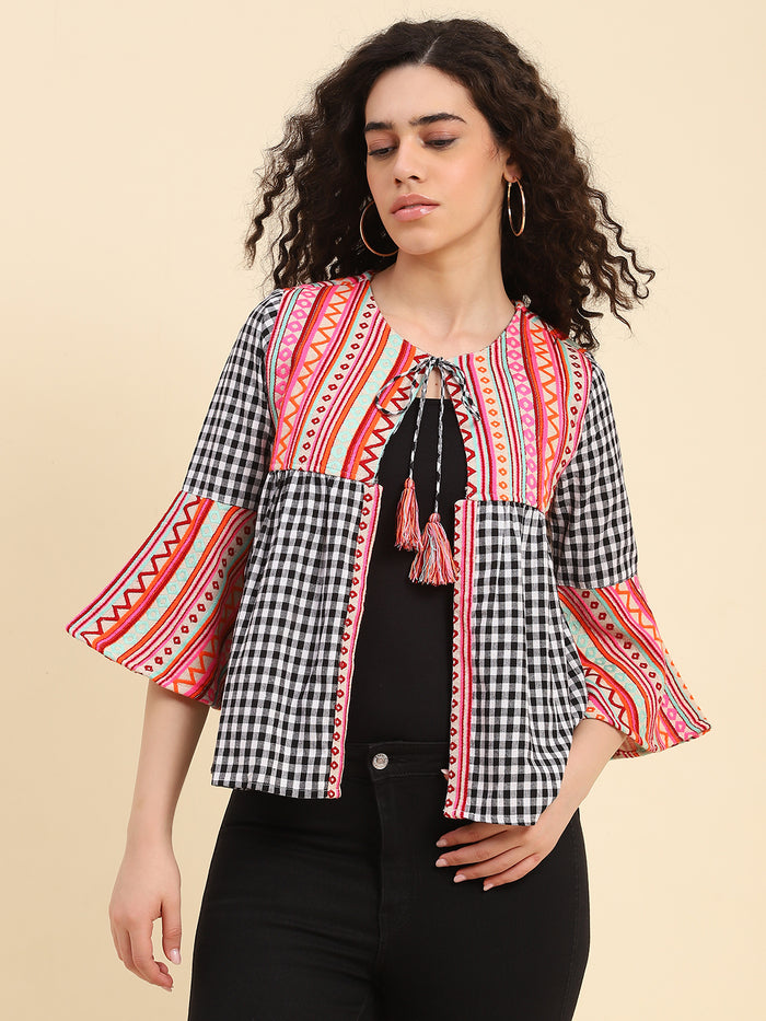 Indo Fusion Gingham Jacket