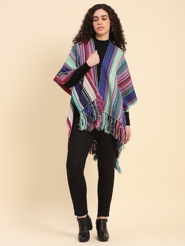 Geometric Fringed Asymmetrical Kaftan