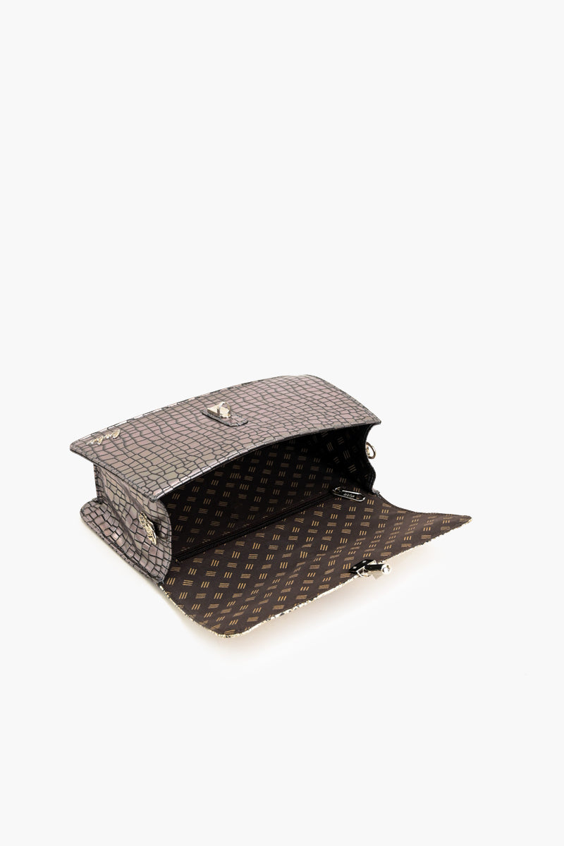Ophidian Shimmer Crossbody - Pewter