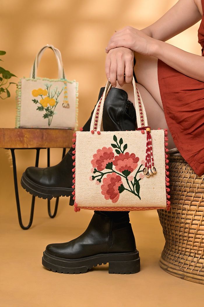Coral Bloom Mini Tote