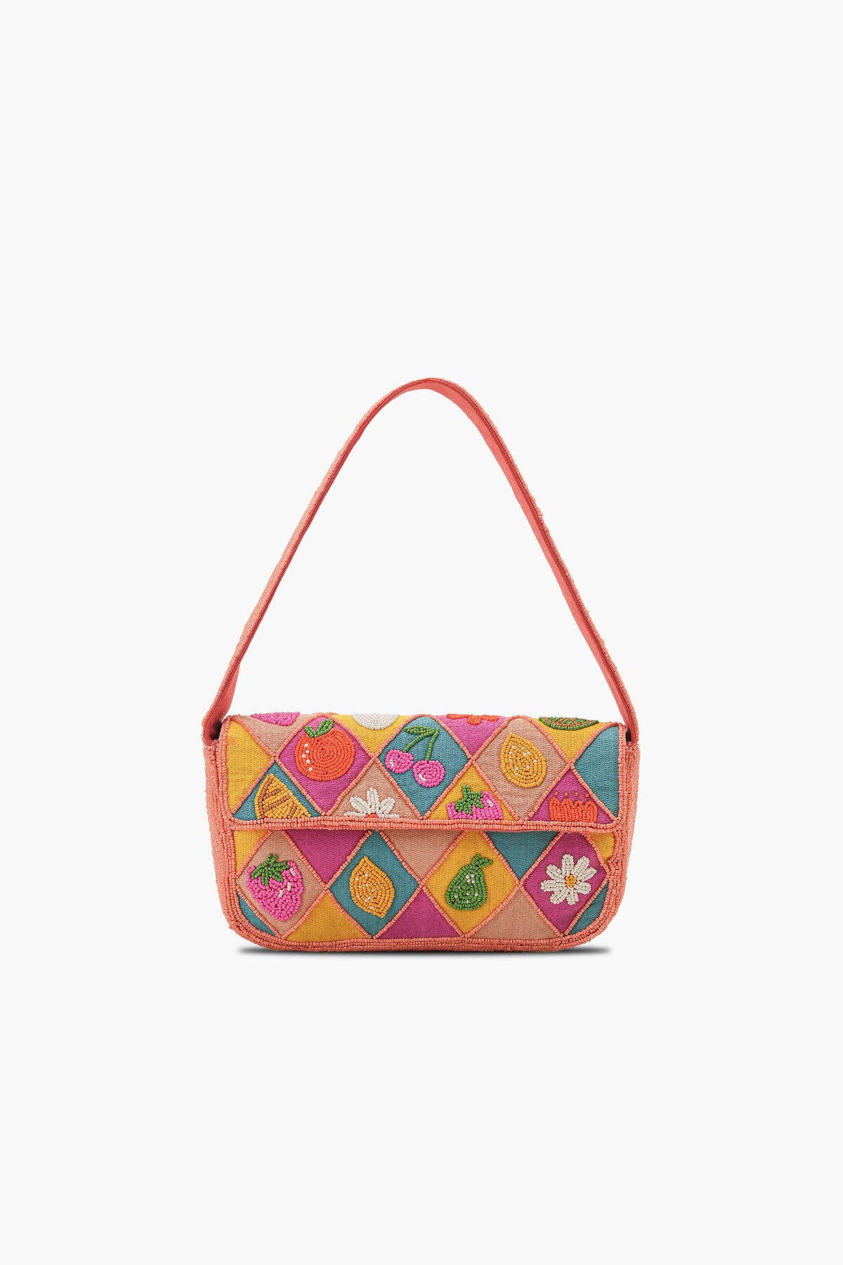 Citrus Burst Hand-Beaded Shoulder Bag