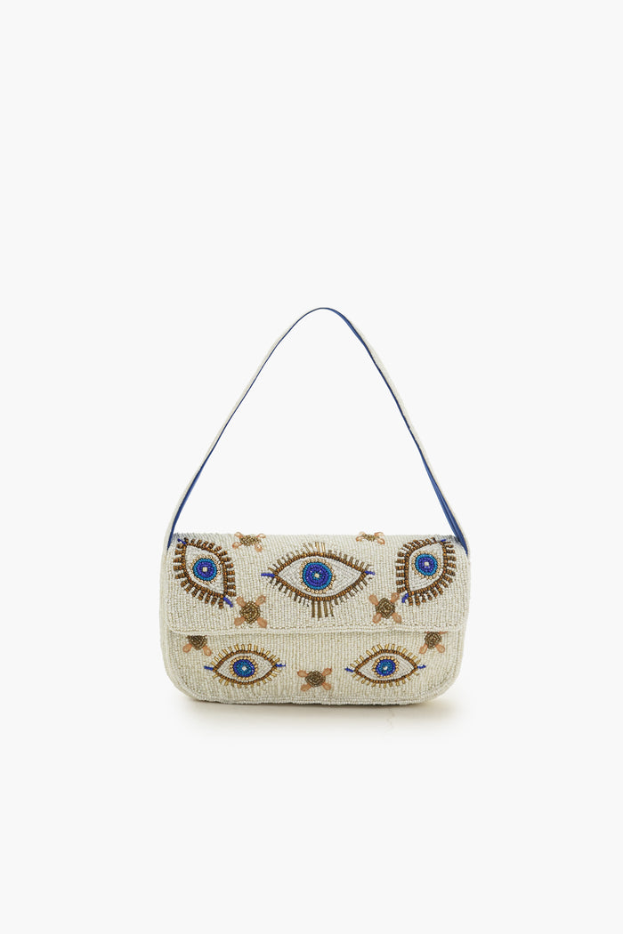 Boho Girl Mystic Eye Fully Beaded Shoulder Bag with Earrings