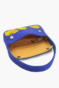 Boho Girl Lemon Zest Fully Beaded Shoulder Bag with Earrings