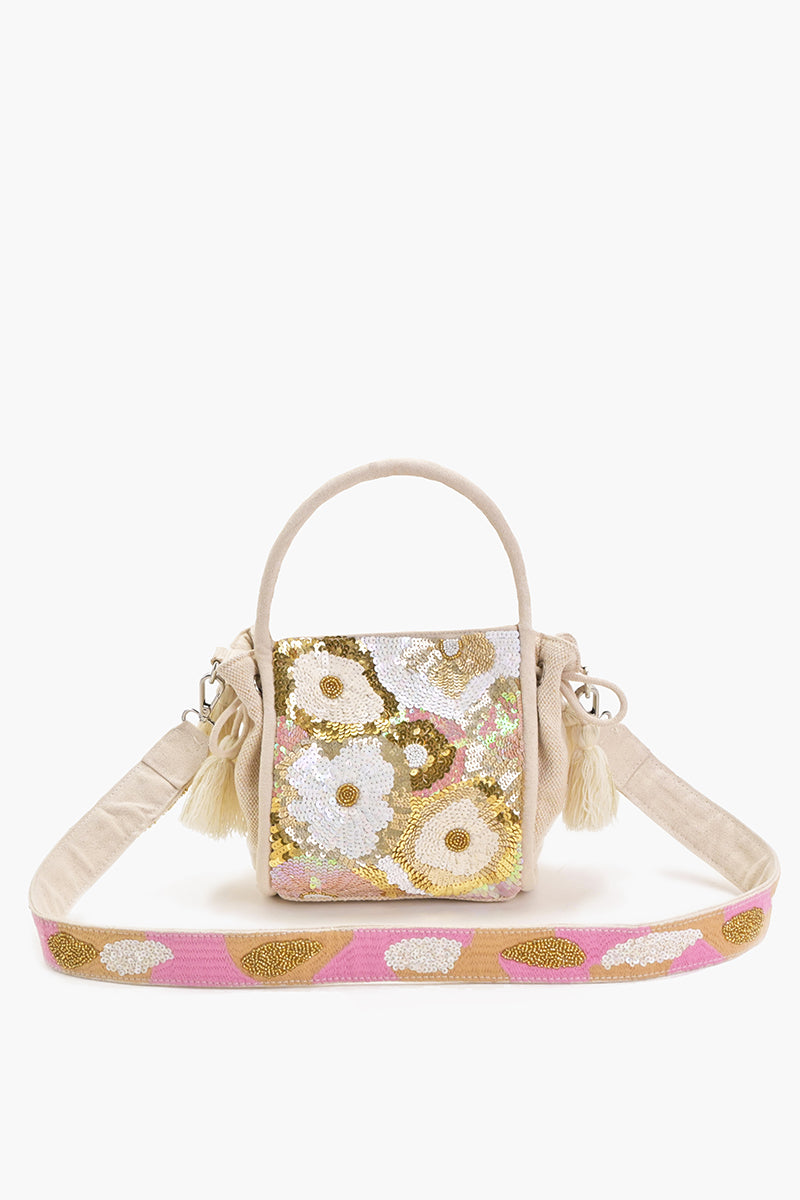 Golden Bloom Boho Mini Tote