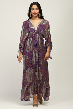 Ruhaniyah Purple Indo Western Women Dress