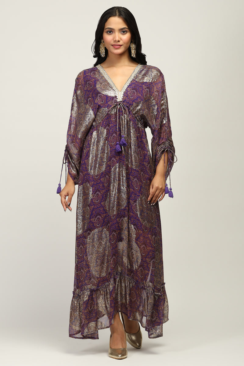 strapless open back dress Luxury Indo Western Purple Dresses for Women – bohogirl.in