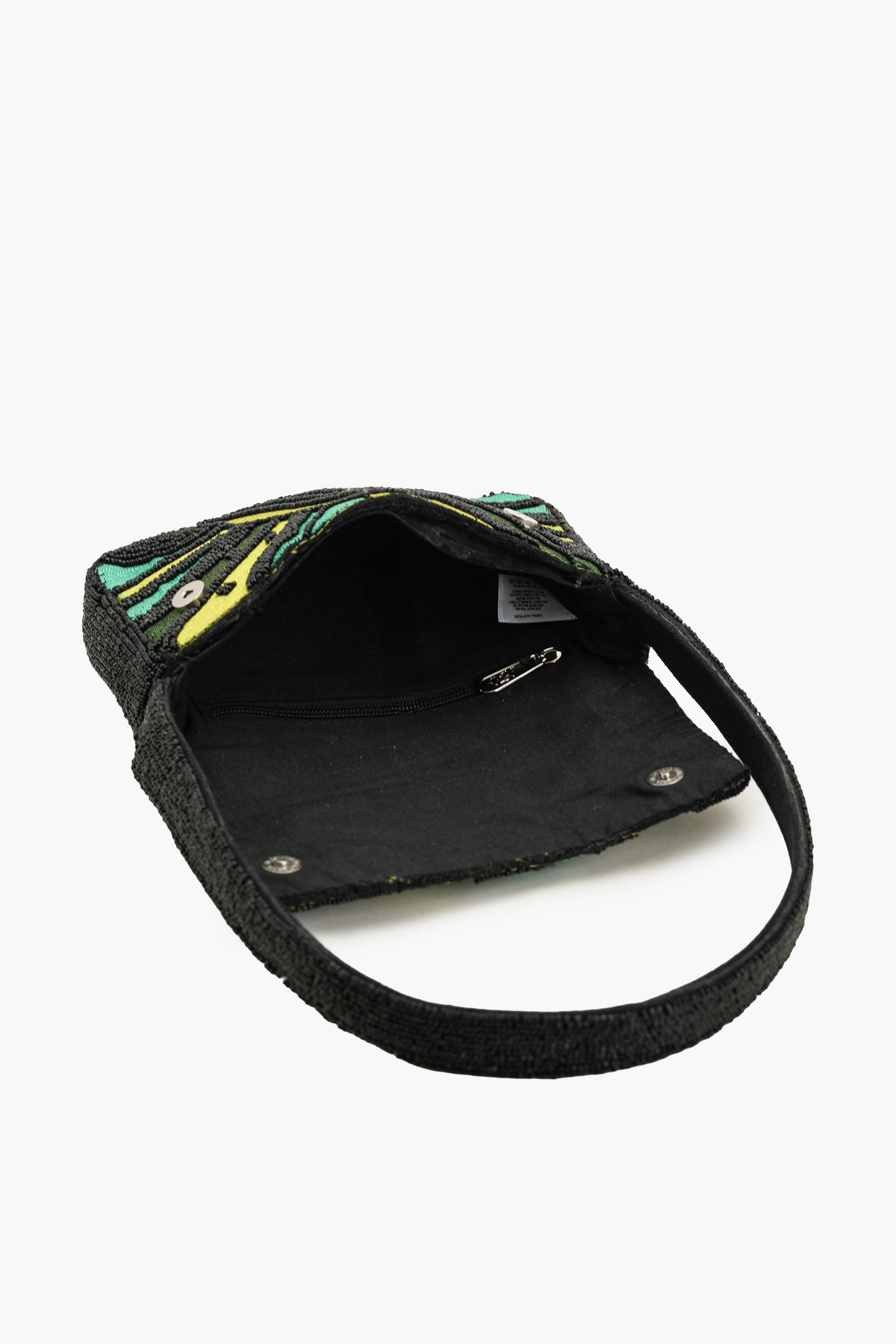 Boho Girl Emerald Wave Beaded Shoulder Bag