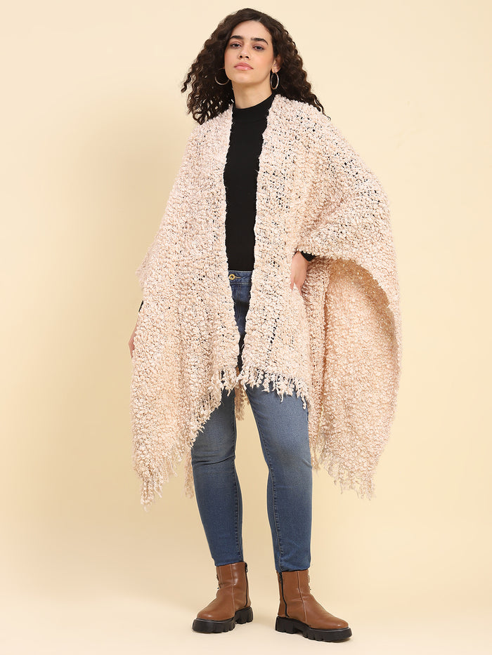 Handwoven Winter Powder Pink Cape
