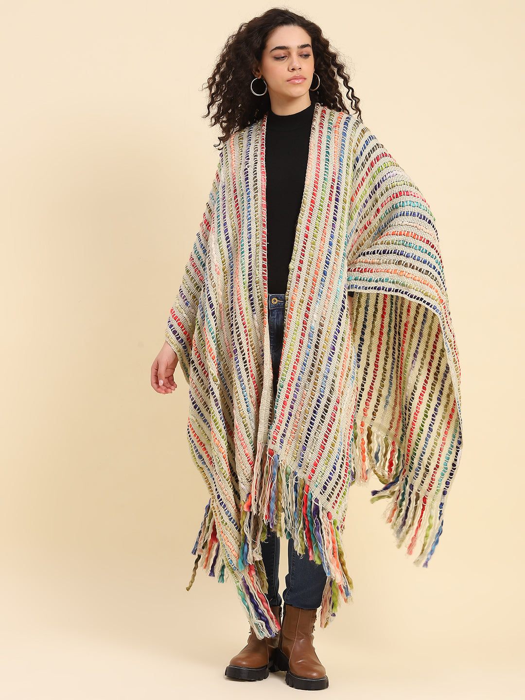 Acrylic Handwoven Bohemian Poncho