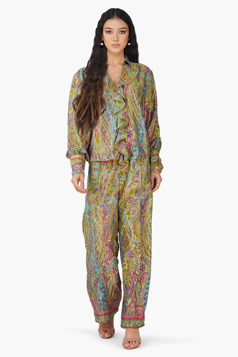 Boho Paisley Co-ord Set Green