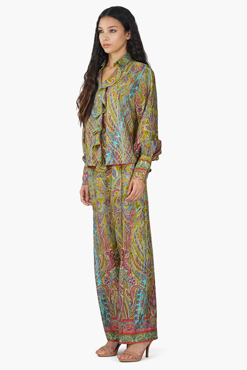 Boho Paisley Co-ord Set Green