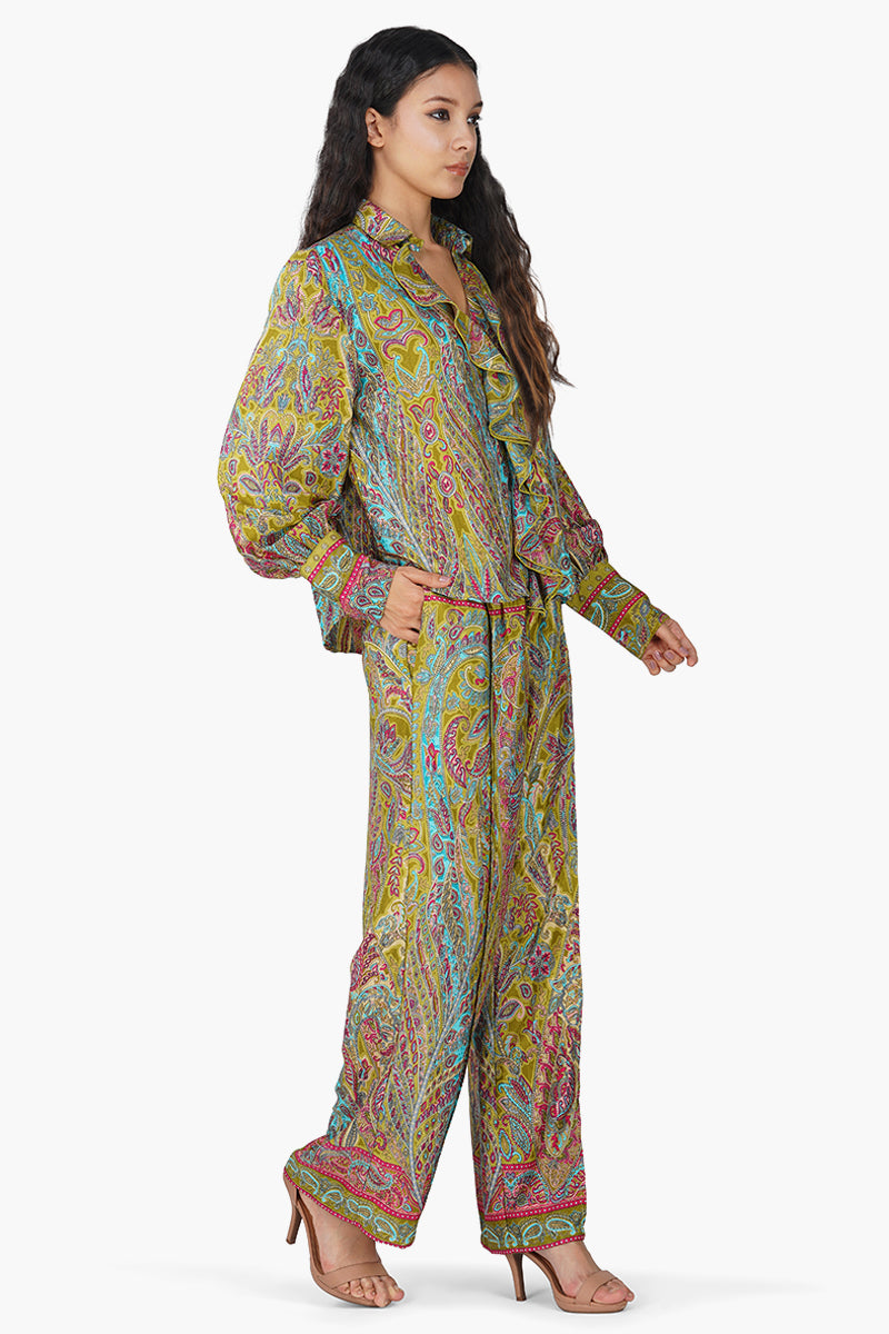Boho Paisley Co-ord Set Green