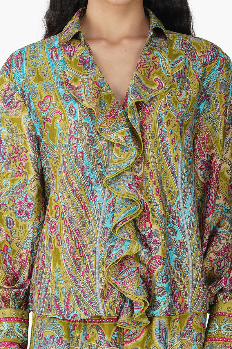 Boho Paisley Co-ord Set Green