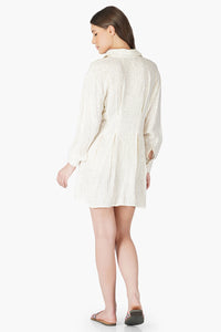Golden Stripe Shirt Dress
