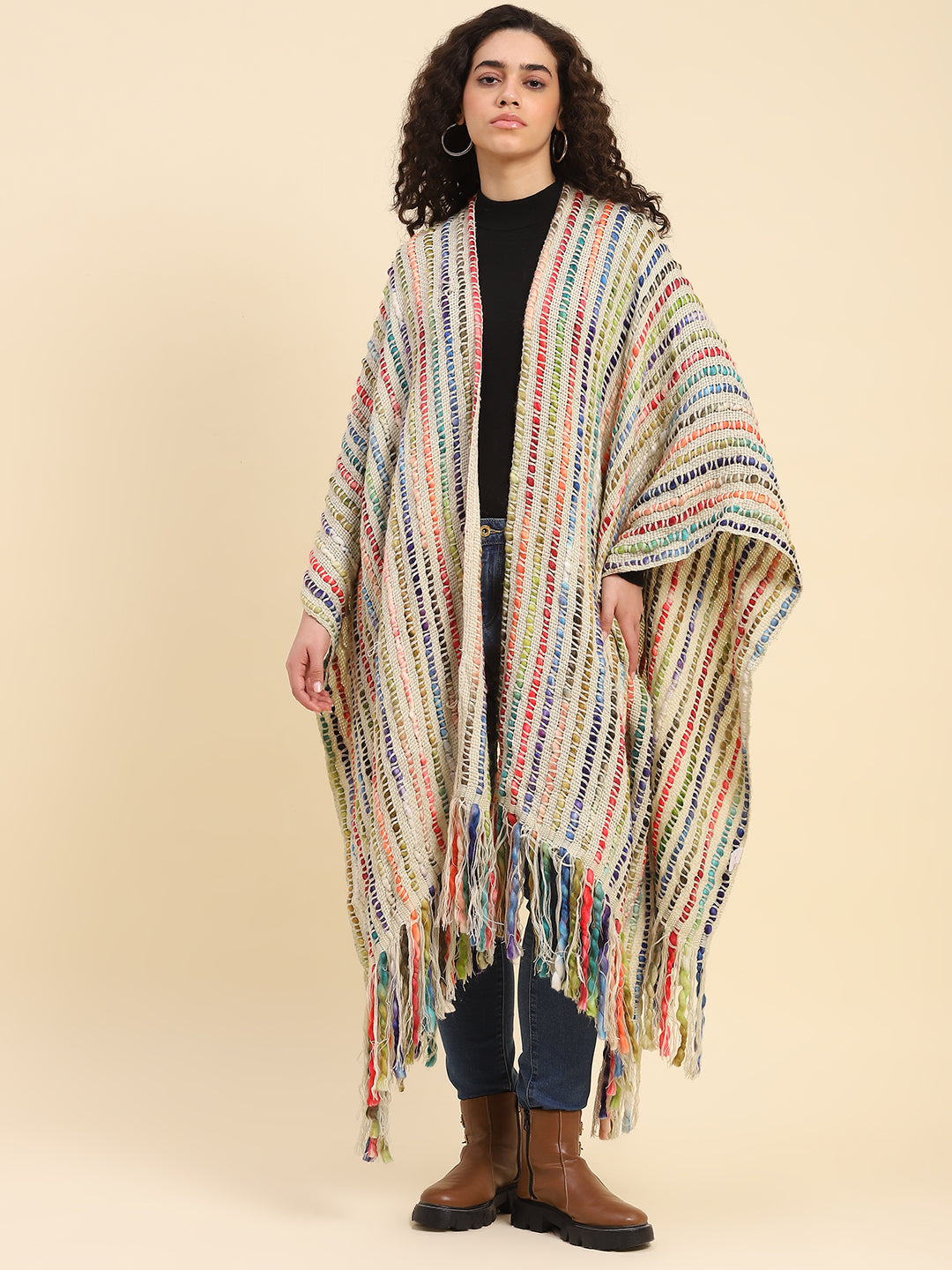 Acrylic Handwoven Bohemian Poncho