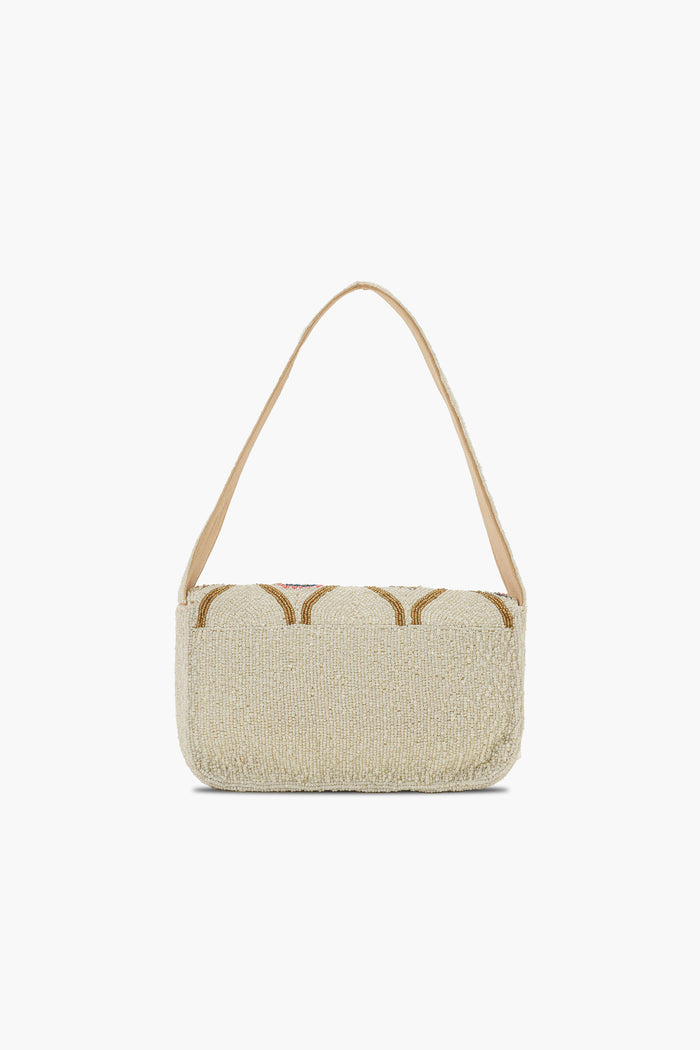 Rosy Radiance Hand-Beaded Shoulder Bag