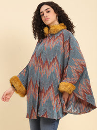 Winter Fur-Trimmed Short Cape