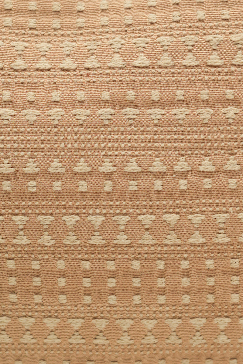 Beige Woven Half Moon Shoulder Bag