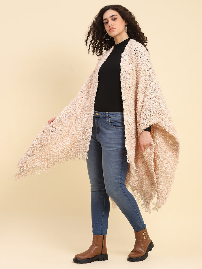 Handwoven Winter Powder Pink Cape