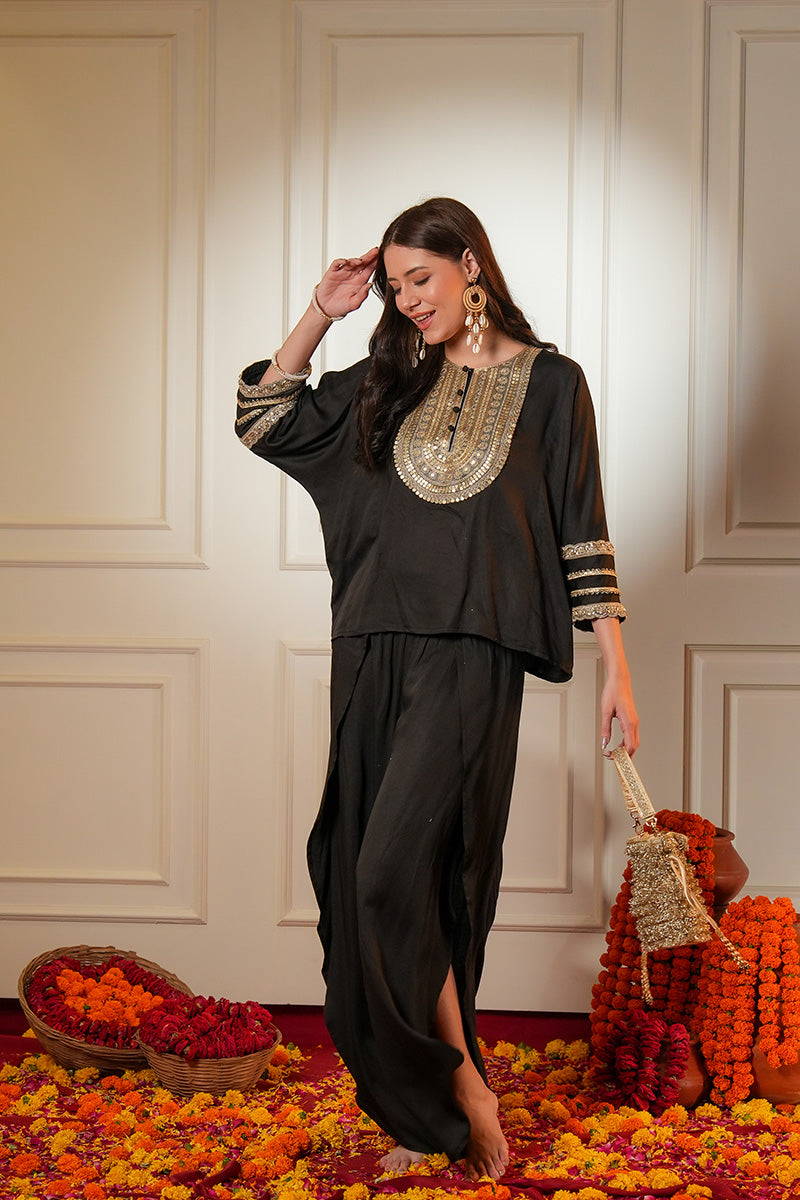Rahasya Embellished Kurta Indo Western Co-ord Set.