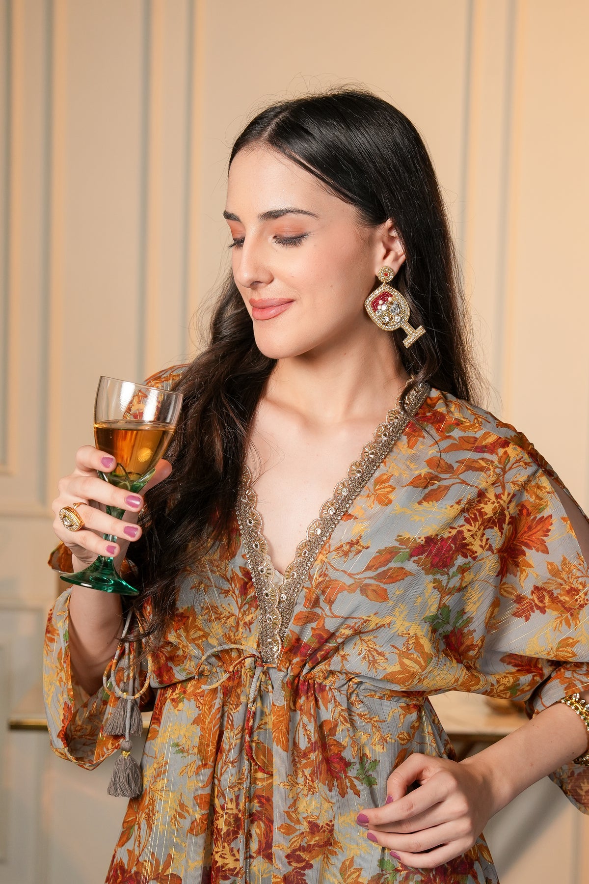 Aabro Boho Print Indo Western Dress