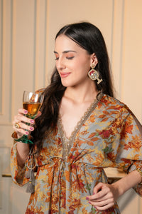 Aabro Boho Print Indo Western Dress